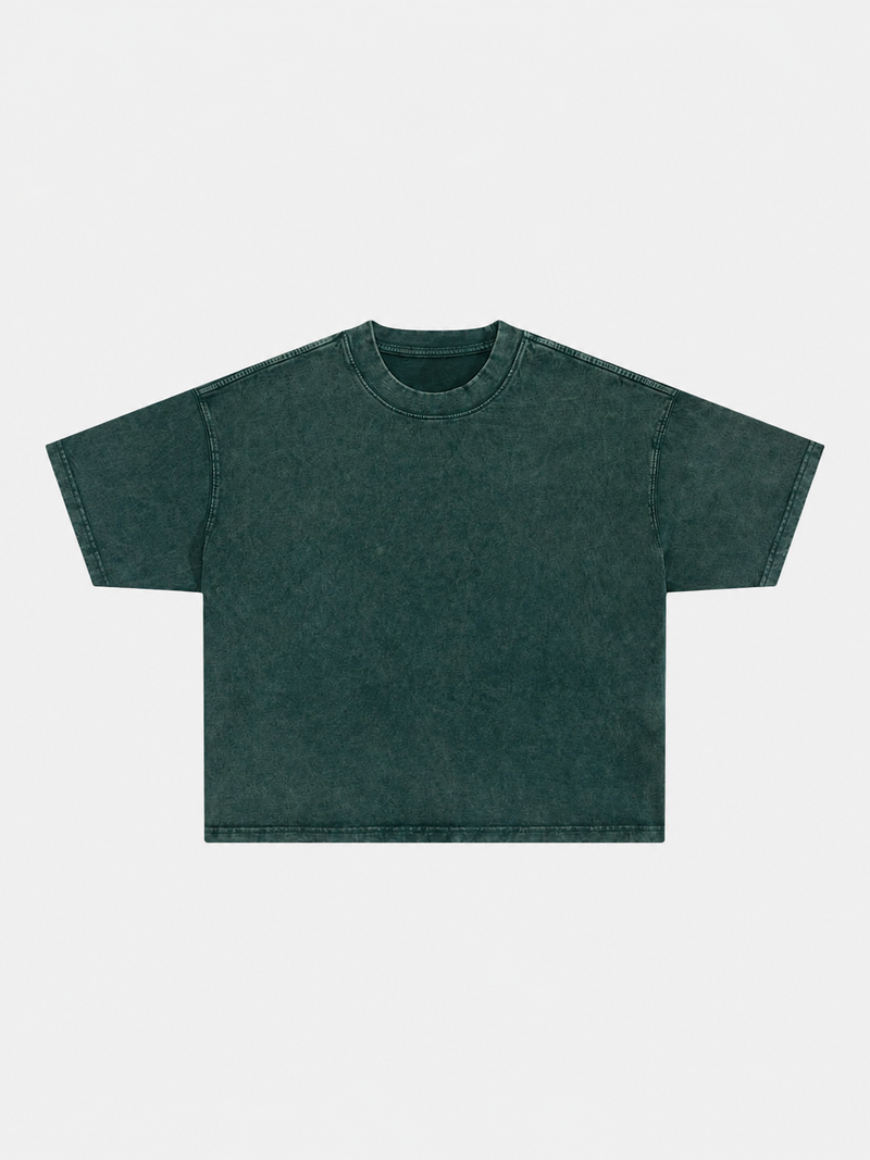 Boxy Soft Yıkanmış Tişört, yan görünüm — Navra Wear
