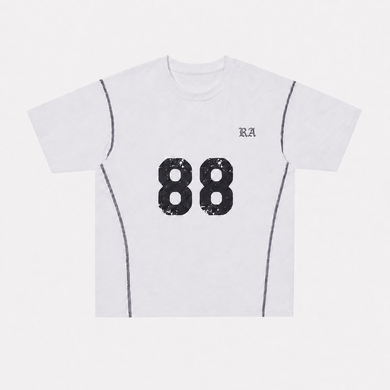 Kontrast Dikişli 77 Tişört, arka görünüm — Navra Wear