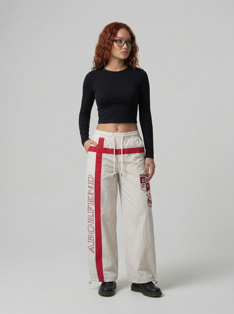 Cross Graphic Wide-Leg