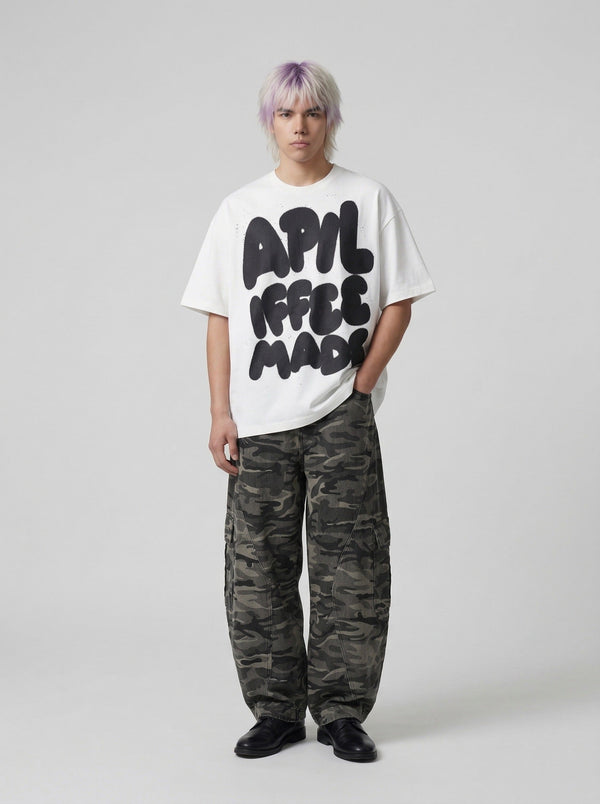 Bubbly Visual Drop-Shoulder T-Shirt