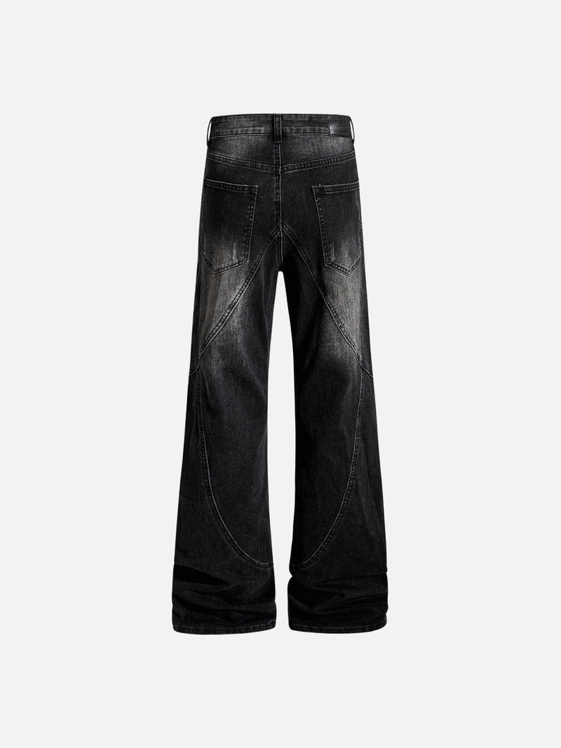 Yıkanmış Yırtık Detaylı İspanyol Paça Jean Pantolon, model üzerinde — Navra Wear