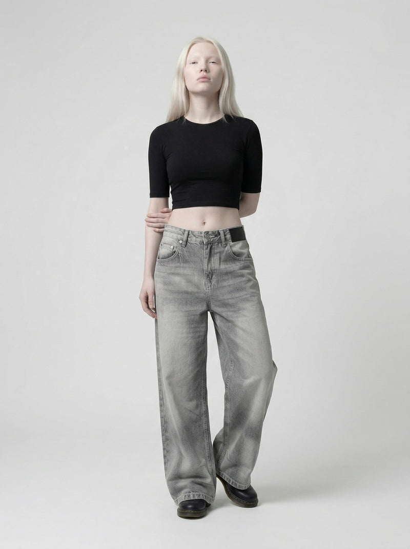 Faded Bell-Leg Denim — Denim