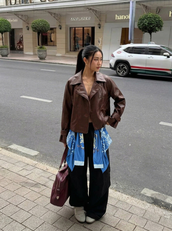 Draped Graphic Street Pants