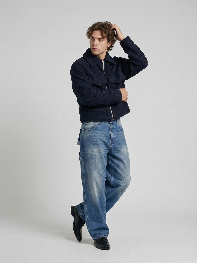 Faded Blue Bell-Leg Denim