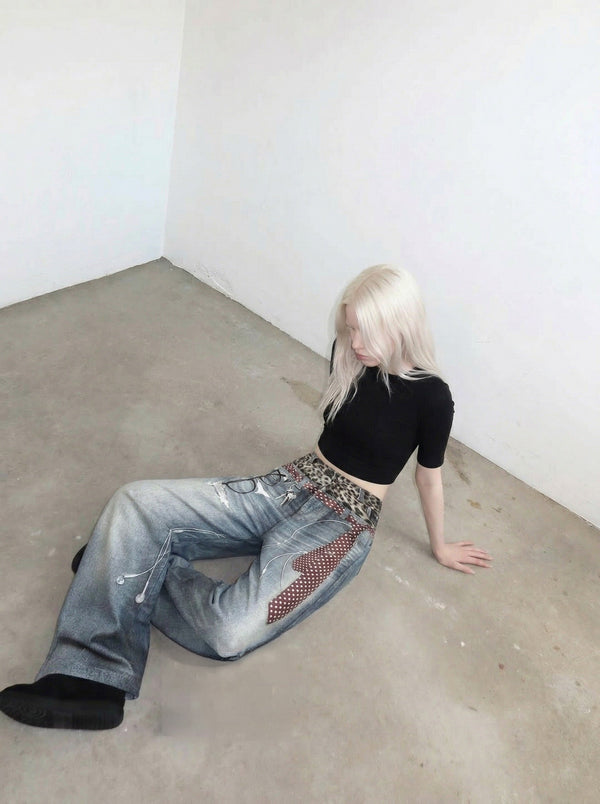 Trompe L'Oeil High-Rise Trousers