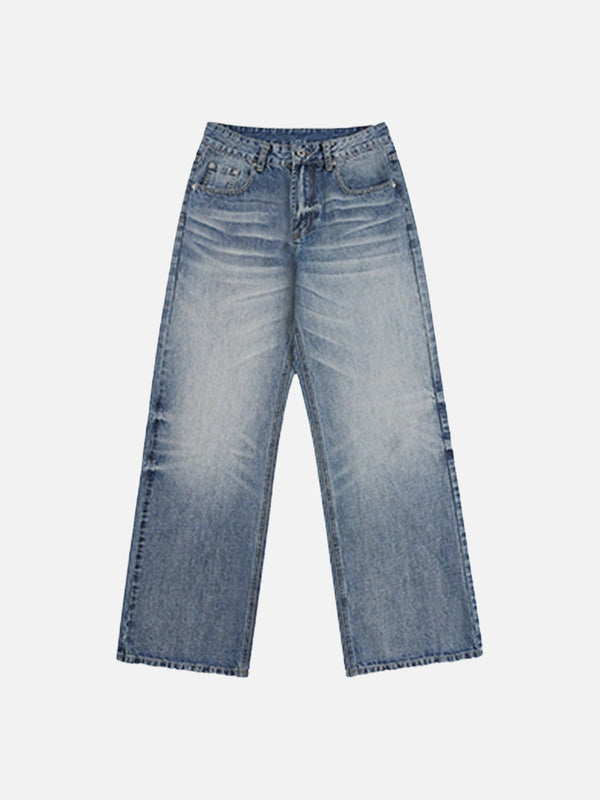 DAXUEN Wide-leg loose-fit jeans in light blue denim
