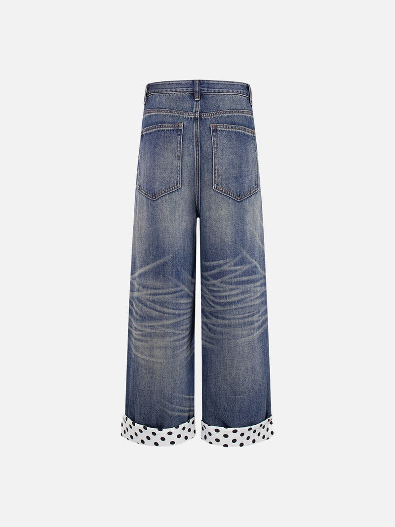 Vintage Yıkanmış İspanyol Paça Jean Pantolon, detay görünüm — Navra Wear