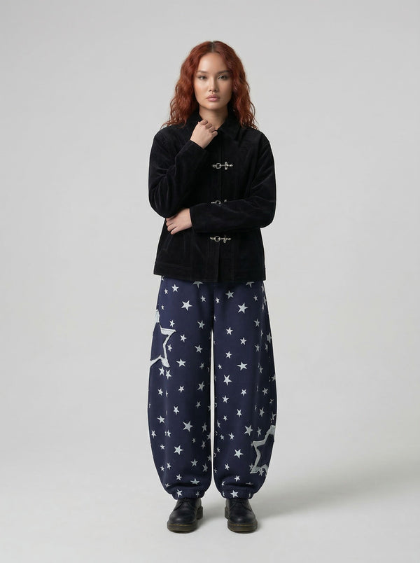 Wide Leg Yıldız Baskılı Jogger, arka görünüm — Navra Wear
