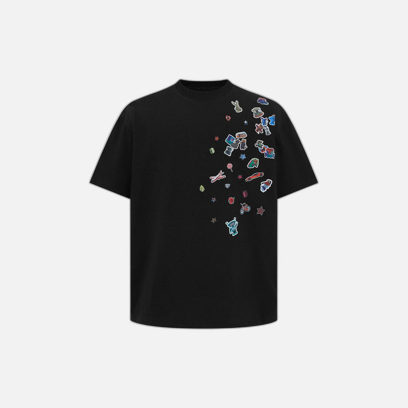 Off-Duty Relaxed Fit Cartoon Print T-Shirt