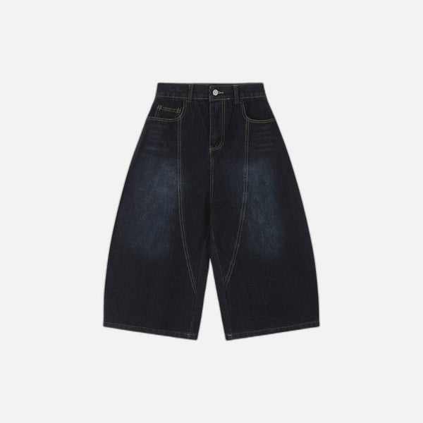 Double Layer Dye Denim Shorts