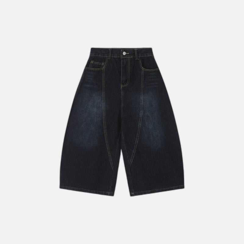 Double Layer Dye Denim Shorts