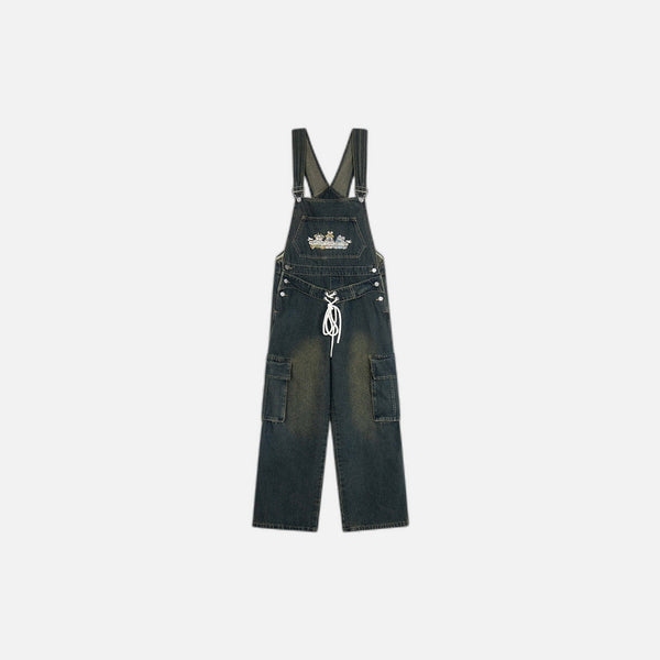 Cartoon Stitch Denim Overalls