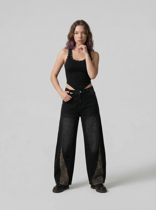 Rivet Woodland-Tone Sleeveless Top