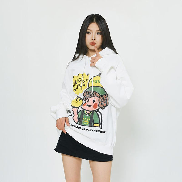 Cute Boy Graphic Oversized Sweatshirt