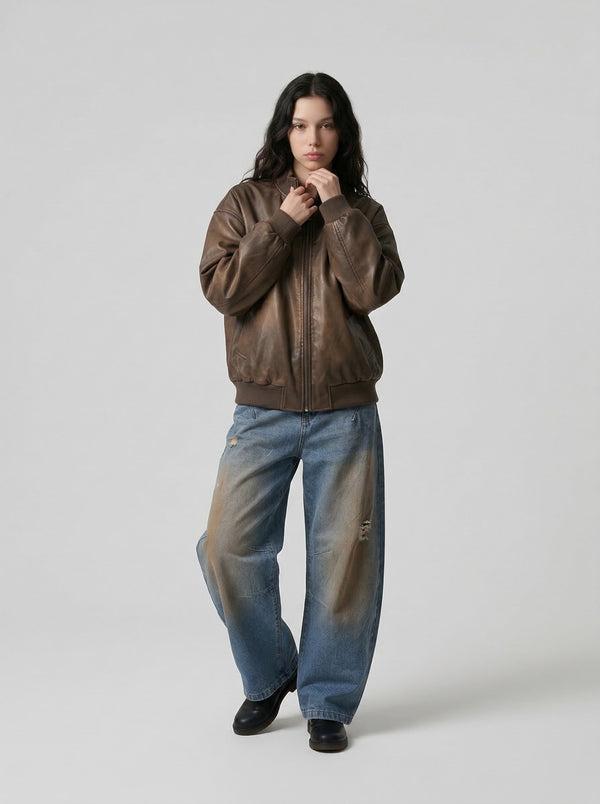 Faded Relaxed Denim - Bell Leg