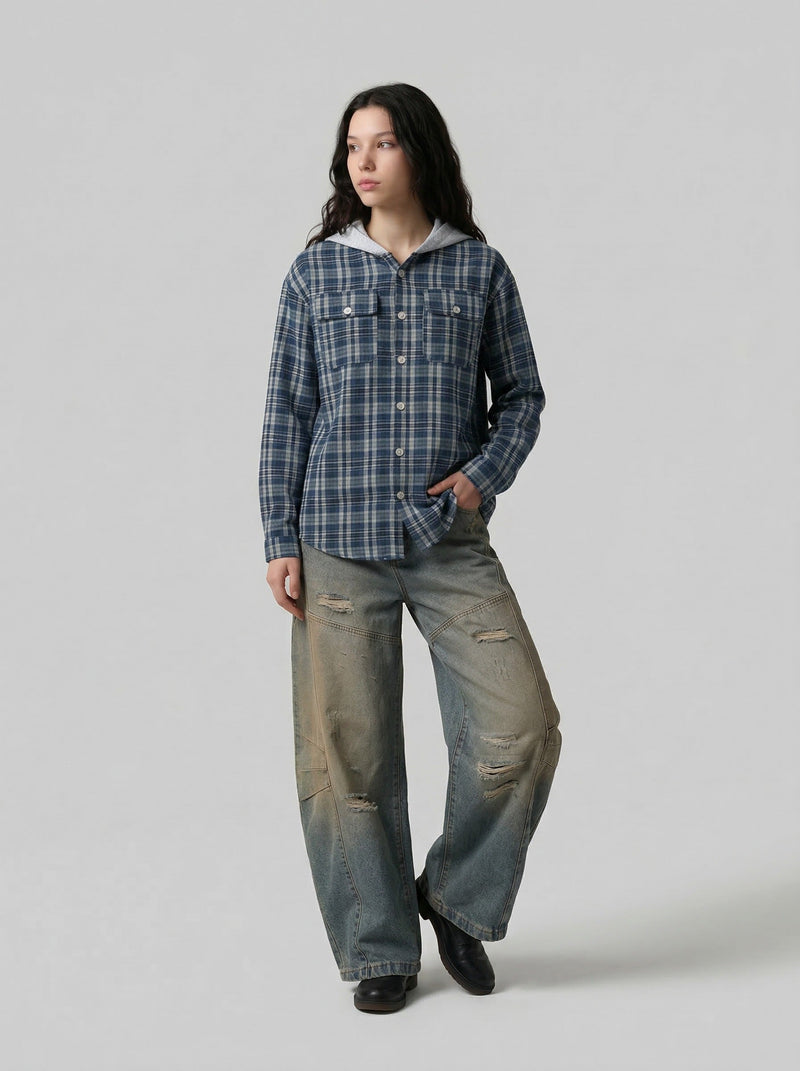 Grunge Faded Bell-Leg Denim