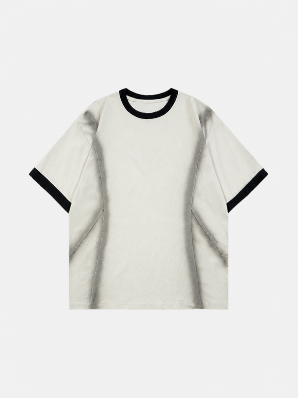 Yıkanmış Panel Tişört, arka görünüm — Navra Wear