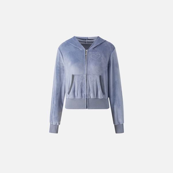 Crystal Heart Zip Sweatshirt alternatif görünüm
