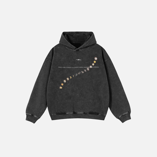 Metro Oversized Moon Graphic Faded Sweatshirt