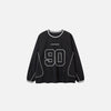 Front view of the black Sporty 90s Sweatshirt in a gray background