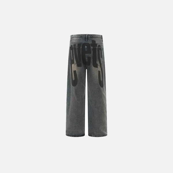 Classic High Street Double-Sided Printed Denim alternatif görünüm
