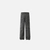 Front view of the grey Tactical Cargo Pocket Jeans in a gray background