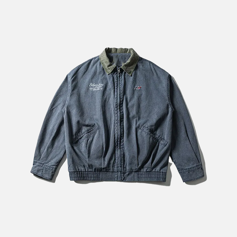 Autumn Oversized Relaxed Embroidered Denim Jacket