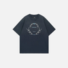 Chic Back-In-Time Grit-Style Designed Print Hip Drop-Shoulder T-Shirt
