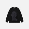 Front view of the black Shadow Silhouette Sweatshirt in a gray background