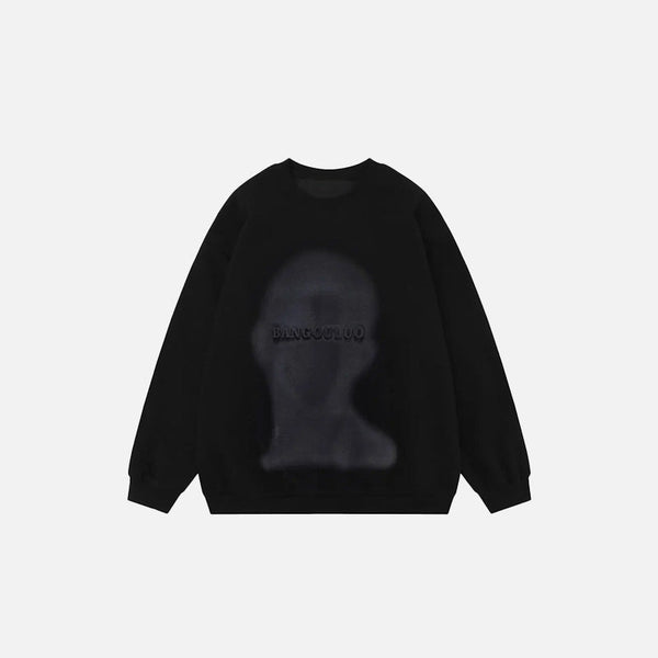 Dark Figure Print Sweatshirt alternatif görünüm