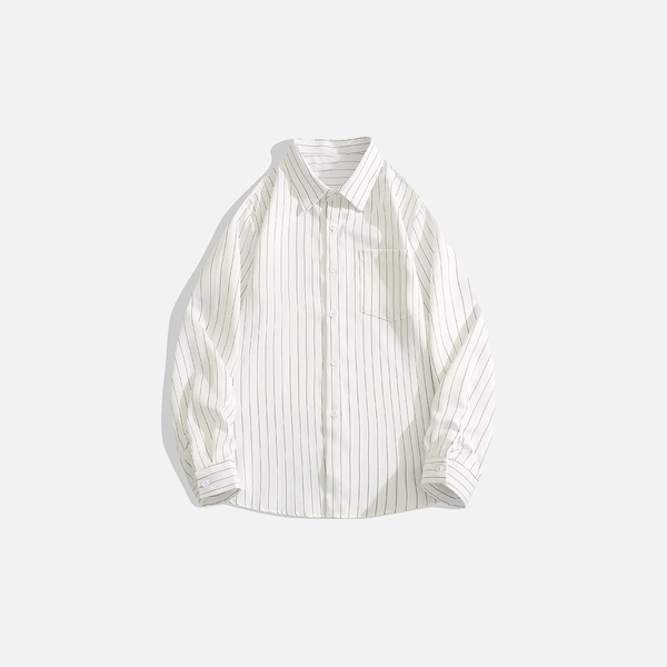Seoul Stripe Lapel Relaxed Fit Shirt