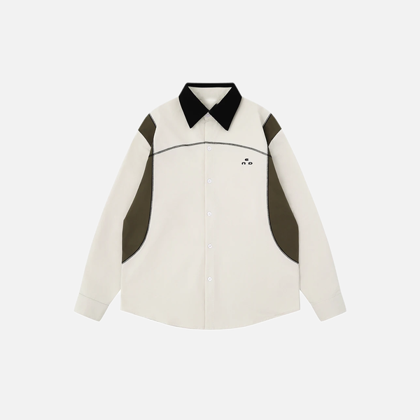 Alphabet Embroidered Panel Casual Top alternatif görünüm