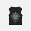 Washed-Out Royal Heart Women's Cropped Top