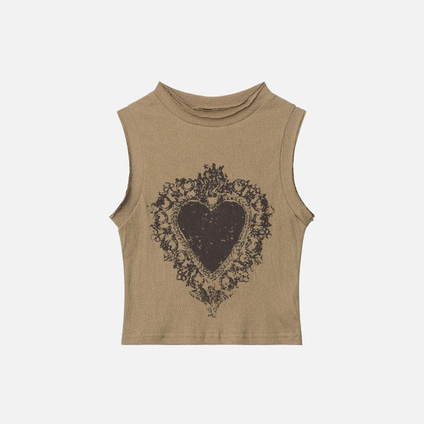 Washed-Out Royal Heart Women's Cropped Top