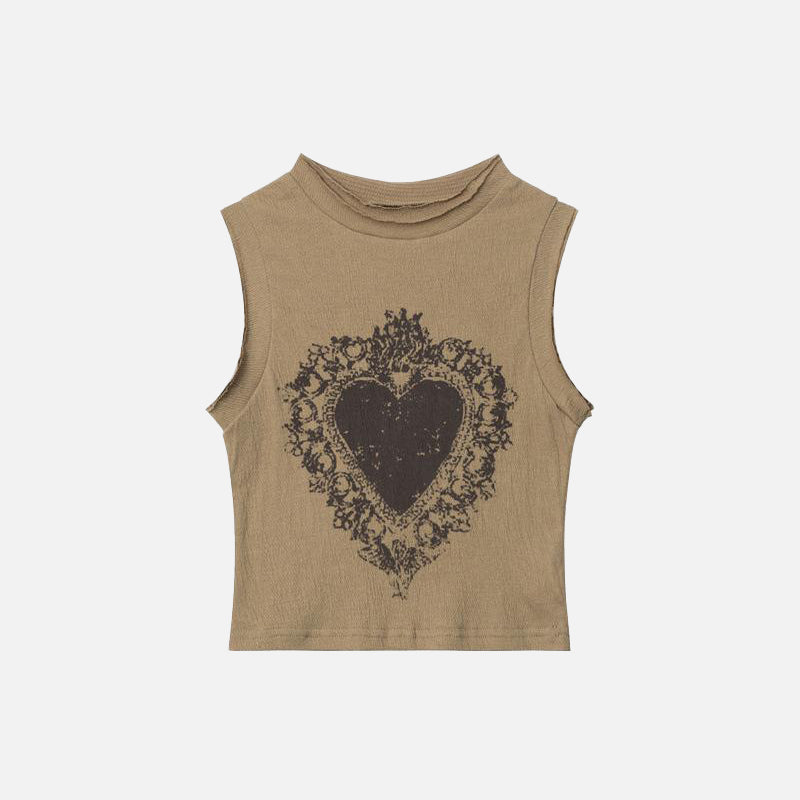 Washed-Out Royal Heart Women's Cropped Top