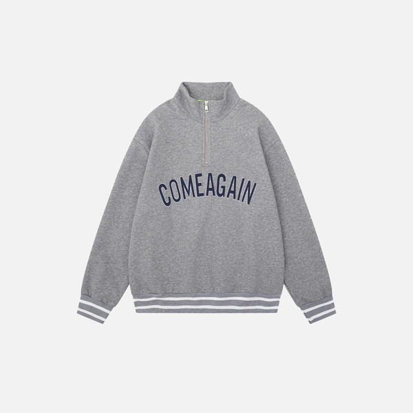 Script Half-Zip Relaxed Sweatshirt alternatif görünüm
