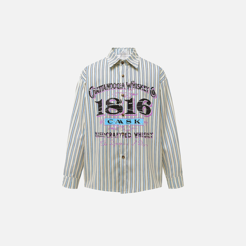 Heritage Stripe One-Button Long Shirt