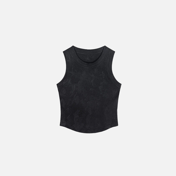 Sleeveless Acid-Rinsed Crop Top alternatif görünüm