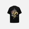 Digital-Age Python Bloom Illustrated Patterned Cotton T-Shirt