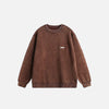 Solid Patch Detail Sweatshirt