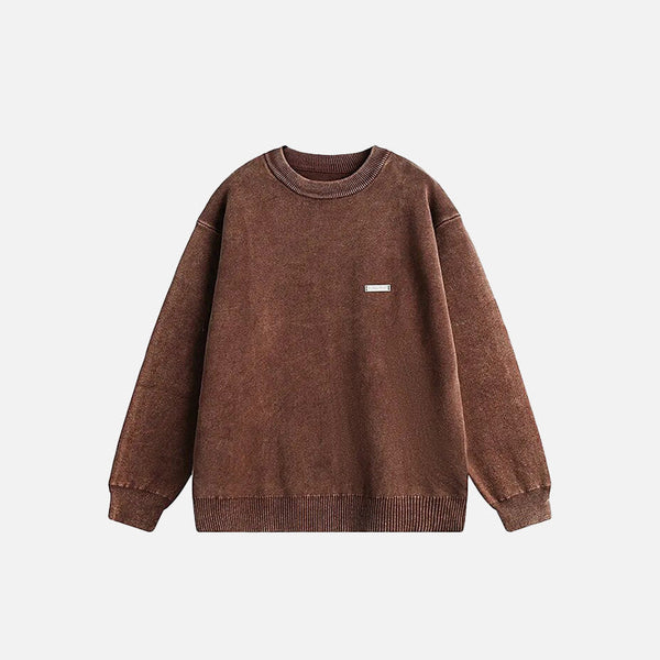 Solid Patch Detail Sweatshirt