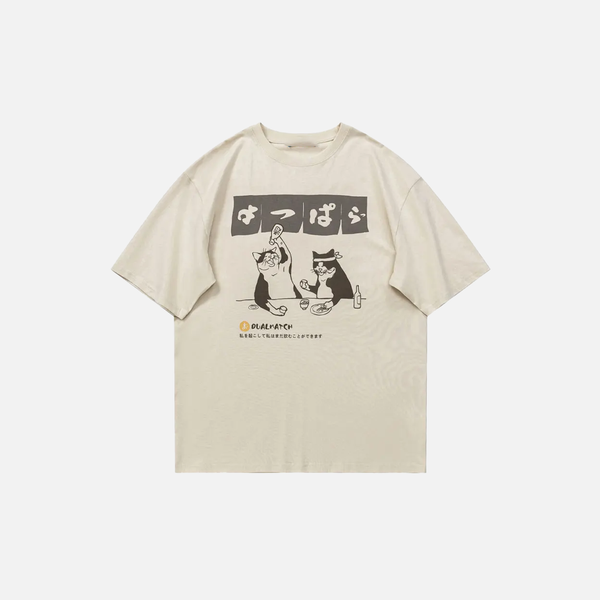 Shinjuku Style Pawed Print Print Oversized T-Shirt