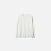 Front view of the light grey Classic Crewneck Sweater in a gray background