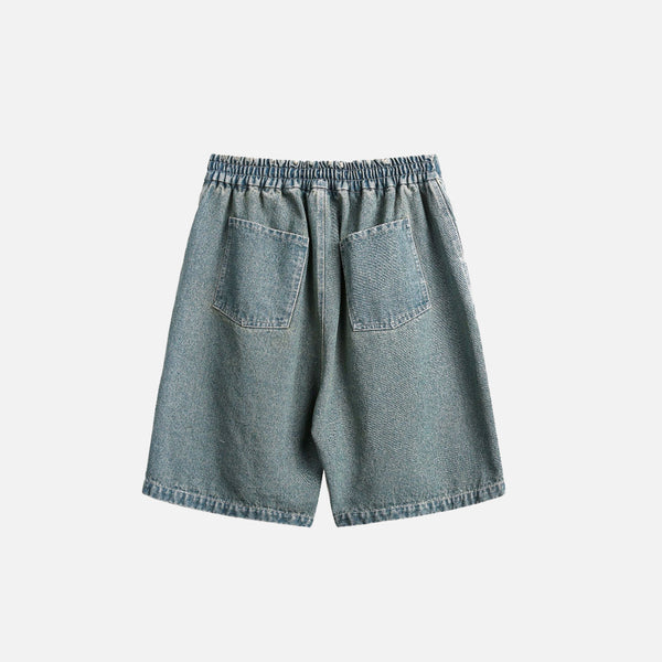 Brushstroke Denim Shorts alternatif görünüm