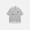Everyday Unstructured Fit Fake Two-Piece Letter Print Collar-Knit T-Shirt