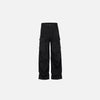 Front view of the black Adventure Utility Cargo Pants in a gray background