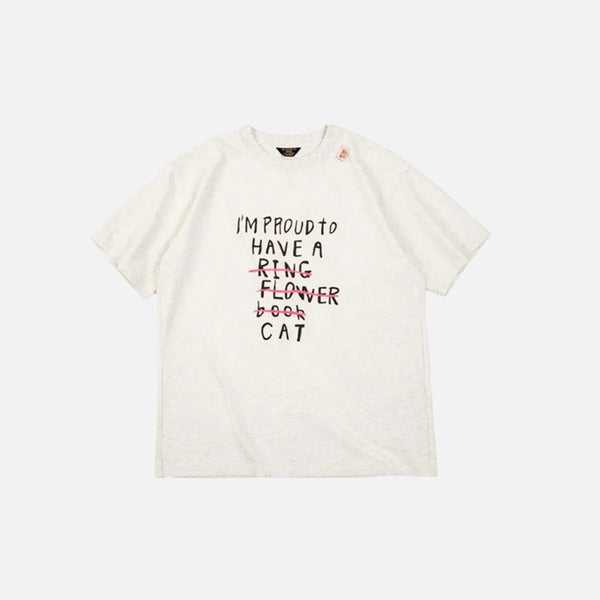 Time-Worn Letter Print Wide-Body Designed T-Shirt alternatif görünüm