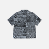 All-Over Letter Print Retro Short Shirt