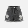Dark Art Embroidered Denim Shorts