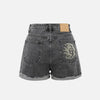 Dark Art Embroidered Denim Shorts
